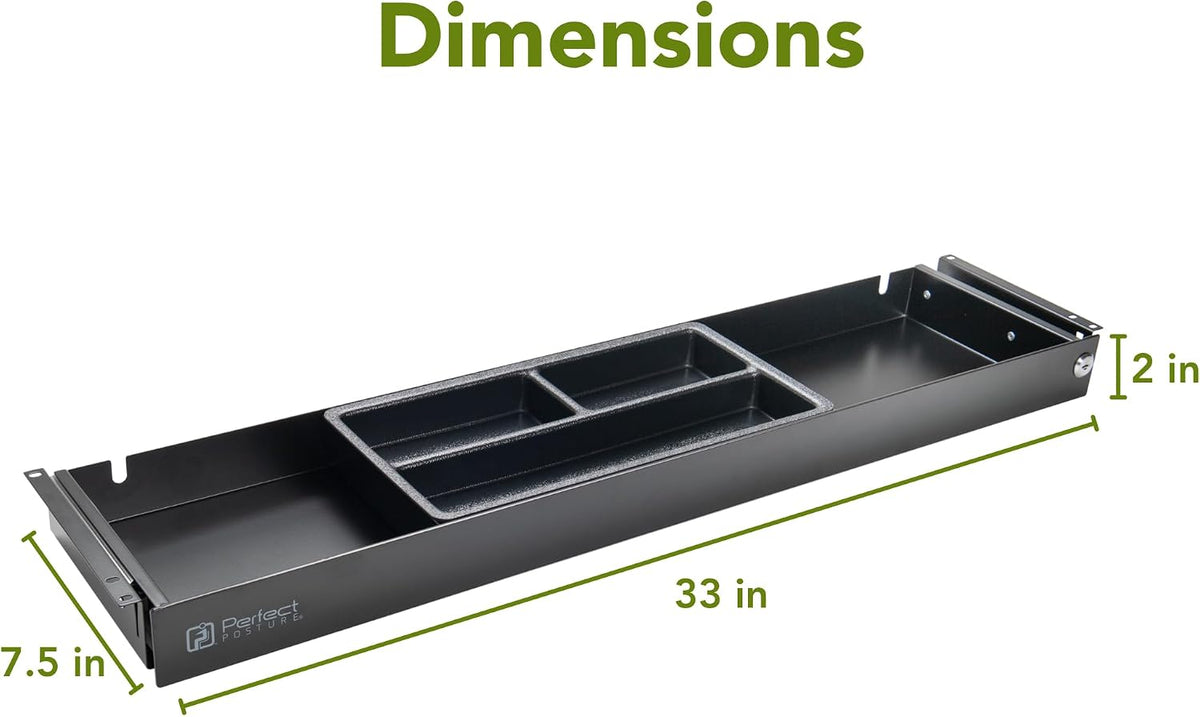 Perfect Posture Standing Desk Drawer & Organizer 7.5" x 34.5" Desk