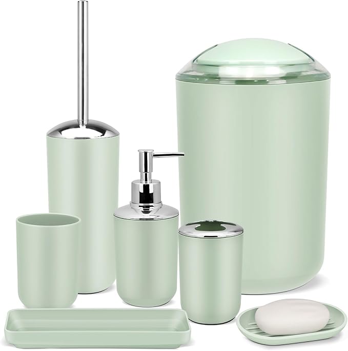 IMAVO Bathroom Accessories Set, 7 Pieces Bathroom Accessory Set, Toilet Brush by IMAVO