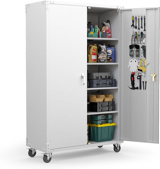 VINGLI Upgraded Wide & Deep Garage Storage Cabinet, Metal Storage Cabinet by VINGLI