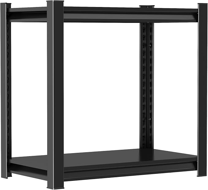 Metal Garage Shelving Unit, Heavy Duty 2-Tier Adjustable Storage Rack, 1200 lbs by Beaunatixx