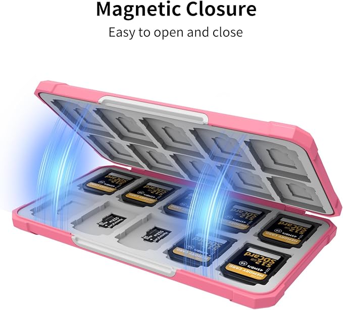 Memory Card Case with 40 Slots for 20 Micro SD SDXC SDHC TF Cards and 20 SD - Image 4
