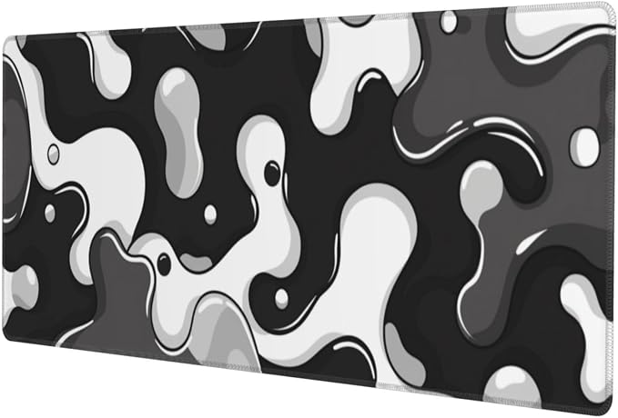 Black and White Gaming Mouse Pad, Large Mouse Pad by Giinly