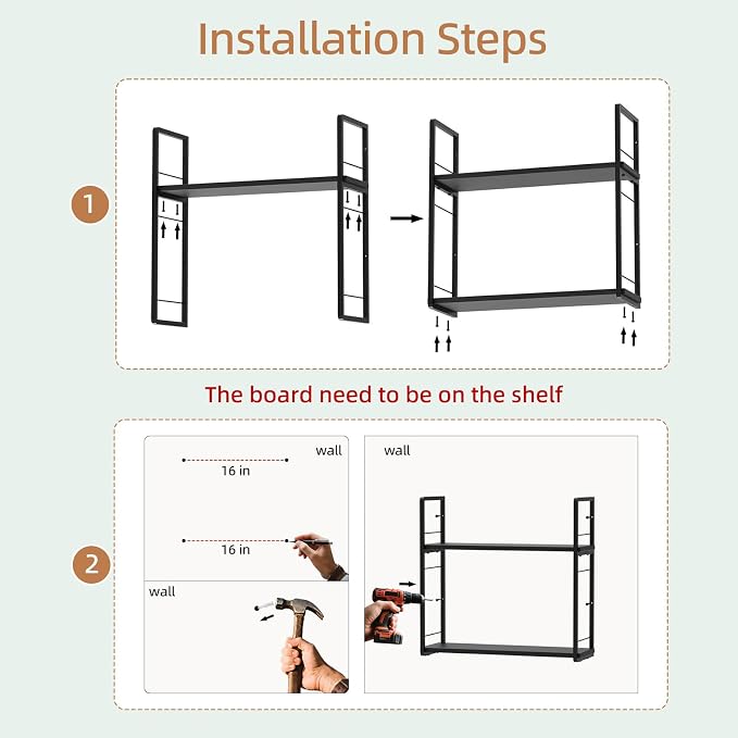 Floating Book Shelves for Wall, 2-Layer Wall Bookshelf for Book Storage - Image 7