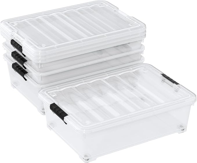 4-Pack 25 L Plastic Under Bed Storage - Image 7