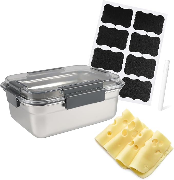 Cheese Container for Refrigerator, Cheese Stainless Steel Container by Unknown