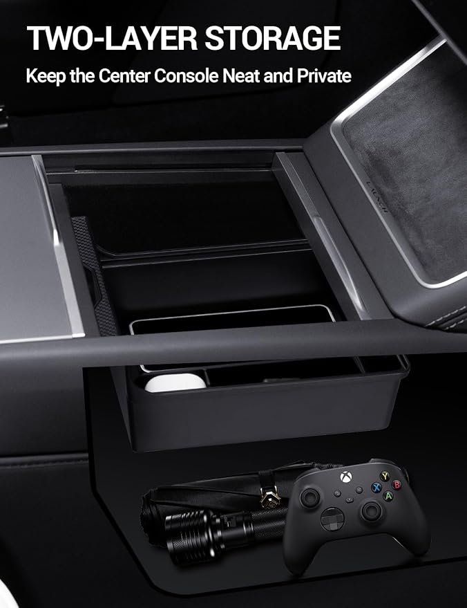 Motrobe 2026 Tesla Model Y Tesla Model 3 Center Console Organizer Tray Cup - Image 9