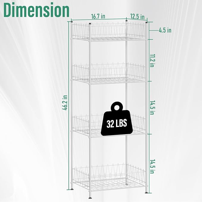 smusei 4 Tier Water Bottle Storage Rack Metal Water Bottle Organizer - Image 3