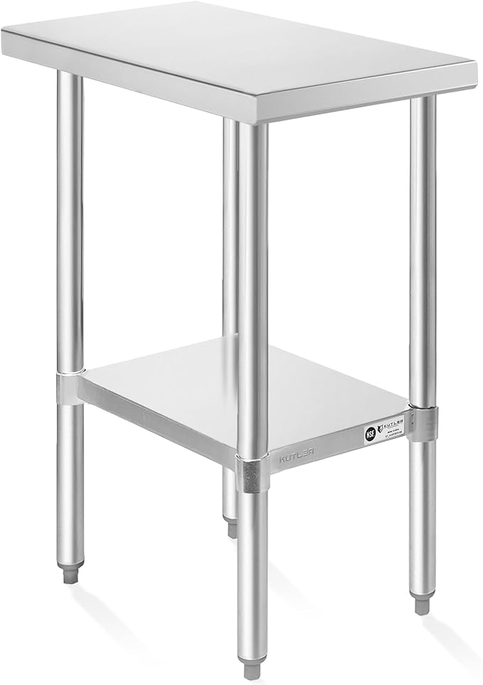 KUTLER Stainless Steel Table 30 x 12 Inches, NSF Heavy Duty Commercial Kitchen by Kutler