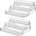 2pcs Acrylic Rack, No Assembly Clear 3 Tier Condiment Bottle Shelf Vanity by Zilphoba