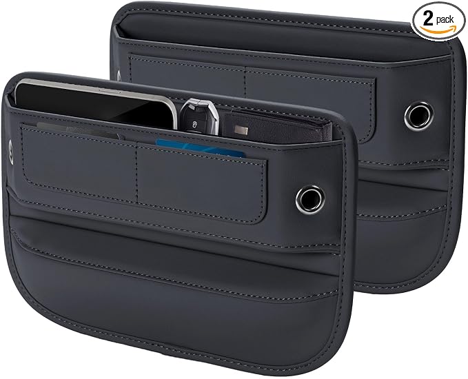Universal Fit Premium Leather Car Seat Gap Filler Organizer, Center Console by Owntow