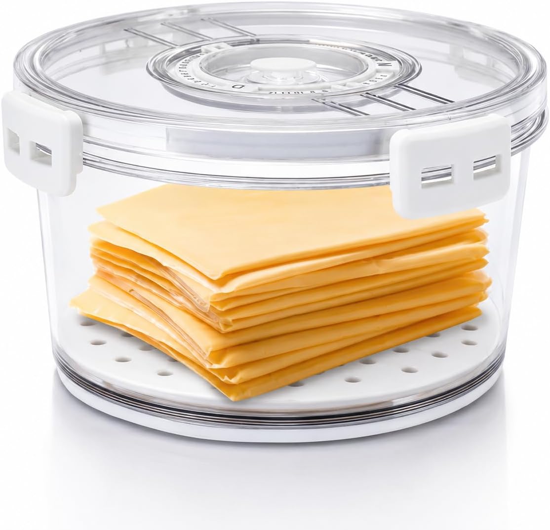 Cheese Container for Refrigerator,Cheese Keeper with Airtight Lid and