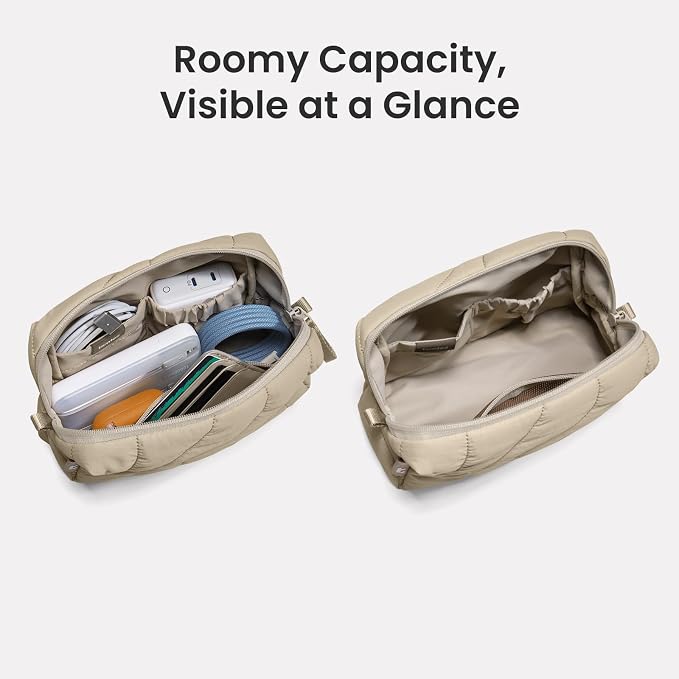 tomtoc Electronics Organizer Travel Case, Soft Puffy Organizer Bag Birthday - Image 3