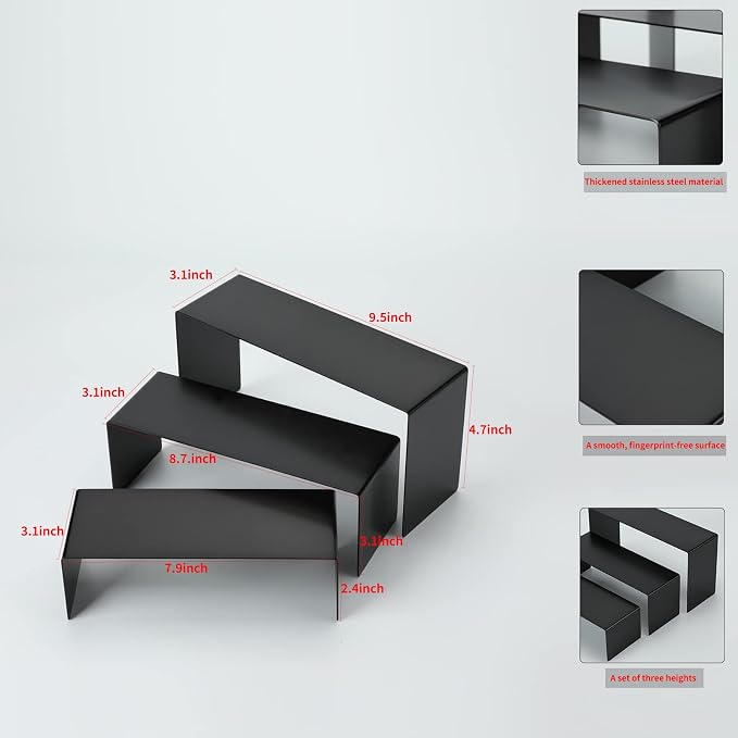 Purse Display Stand Handbag Display Stand Black Stainless Steel Display Risers - Image 6