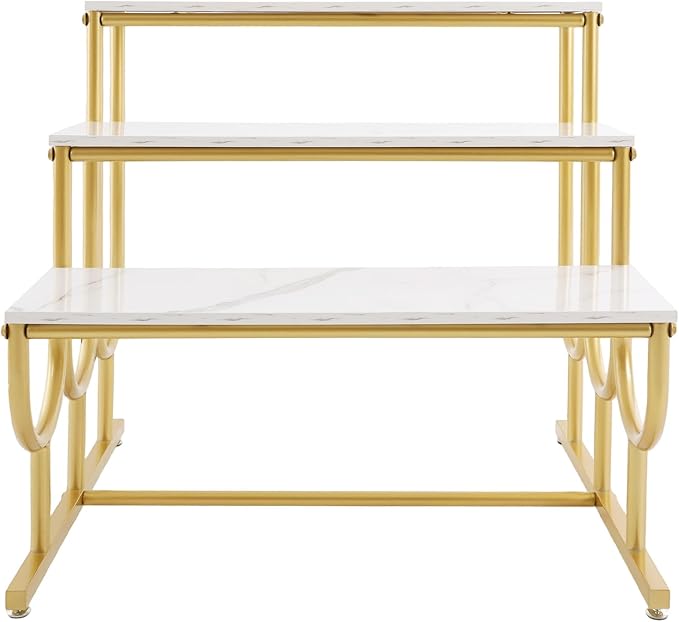 Metal Shoe Handbag Display Stand, 3 Tier Heavy Duty Display Riser Shelf - Image 3