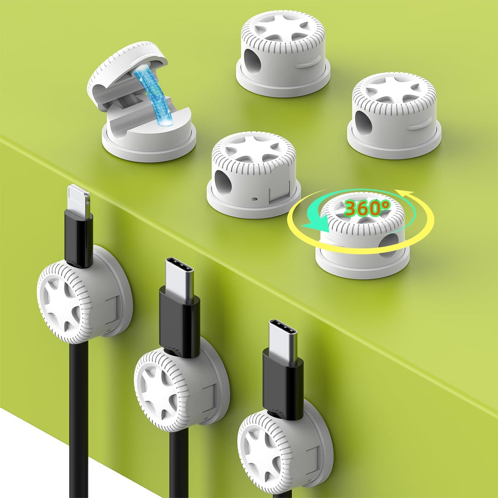 11PCS Cable Management Cord Holder Organizer, Magnetic Cable Clips