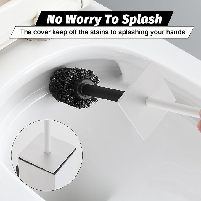 BGL Toilet Brush and Holder Set White Wall Mounted - Image 6