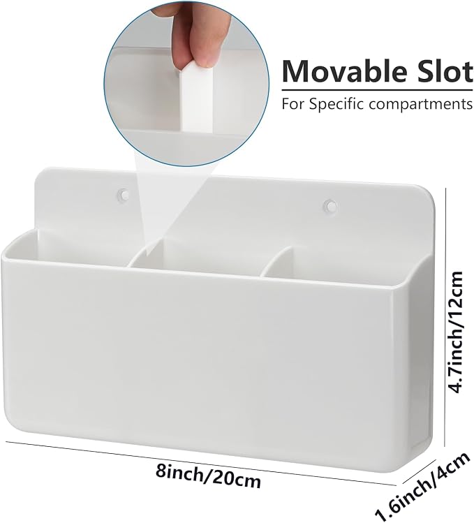 2 Packs Remote Control Holder 3 Slot Wall TV Remote Holder Self Adhesive Marker - Image 2