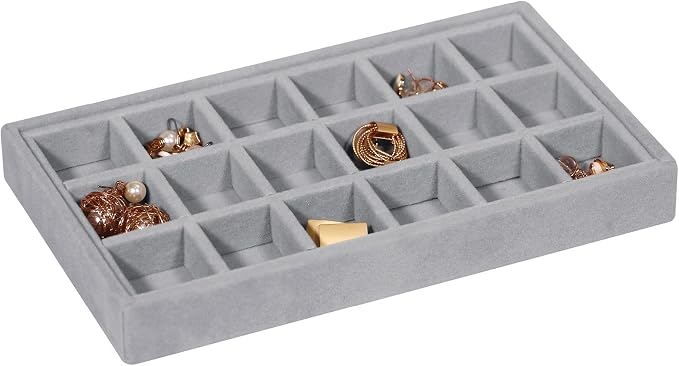 DIOMMELL 12 Pack Stackable Velvet Jewelry Trays Organizer, Jewelry Storage Box - Image 4