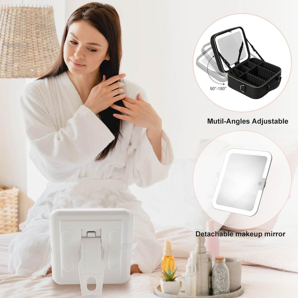 Travel Makeup Bag with Mirror Travel Makeup Organizer Makeup Case