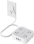TESSAN Surge Protector Power Strip, 5 Ft Flat Plug Extension Cord by TESSAN