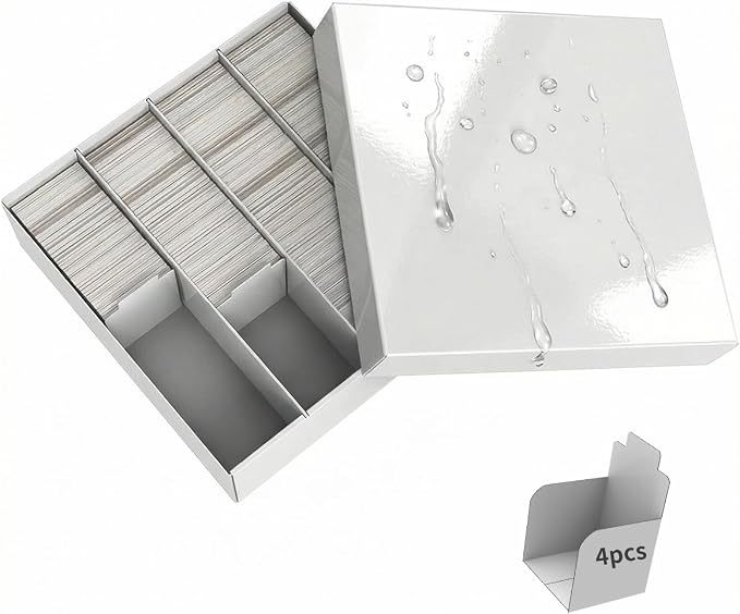 Trading Card Storage Box with 4 Cards Stoppers, Standard Card, Bulk Collectible by XRACV