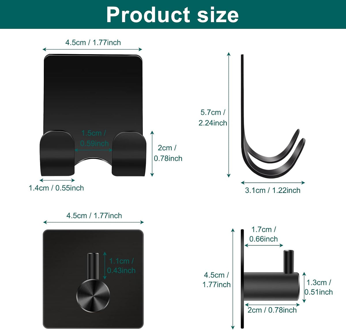 CGBE Shower Holders for Razors, 2 Pack Squeegee Holder and 2 Pack