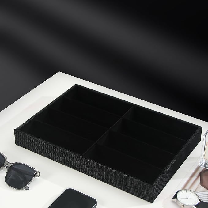 Julysky Sunglass Organizer Tray, 8 Grids Watch Holder Display Jewelry Tray - Image 4