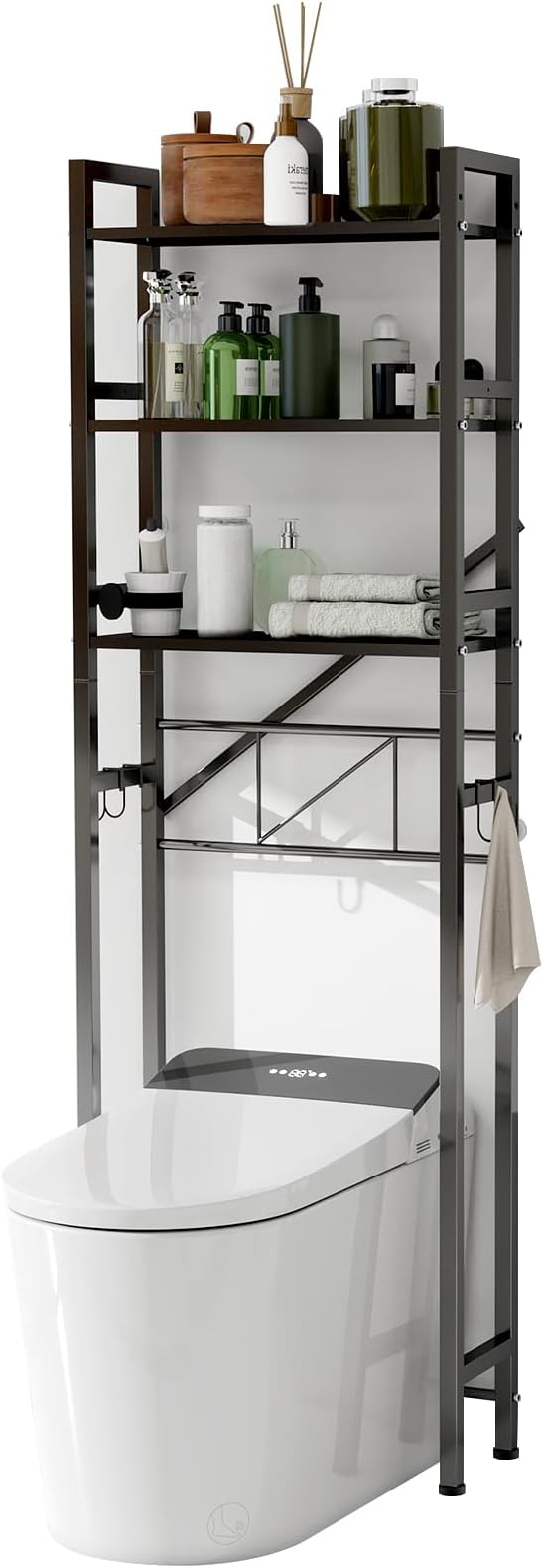 Over The Toilet Storage Cabinet, Metal 3 Tier Bathroom Organizer Shelf by DOFIMATE