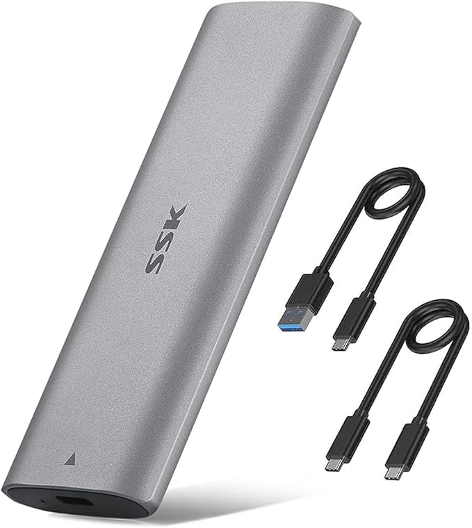 SSK M.2 NVMe Enclosure, Tool-Free SSD Enclosure Adapter, USB C 3.2 Gen 2 10Gbps by SSK