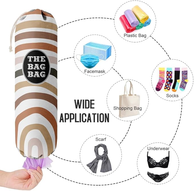 The Bag Bag Grocery Bag Holder, Boho Pattern Grocery Bags Holder Organizer - Image 4