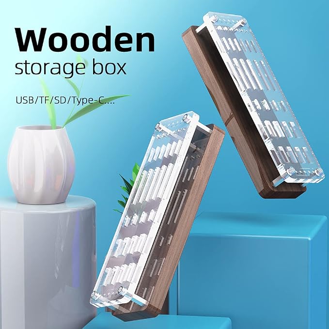 29 Slots Wooden Memory Card Case - Image 2