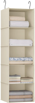 Hanging Closet Organizer, Easy Mount Foldable 5-Shelf Hanging Closet Wardrobe by DonYeco