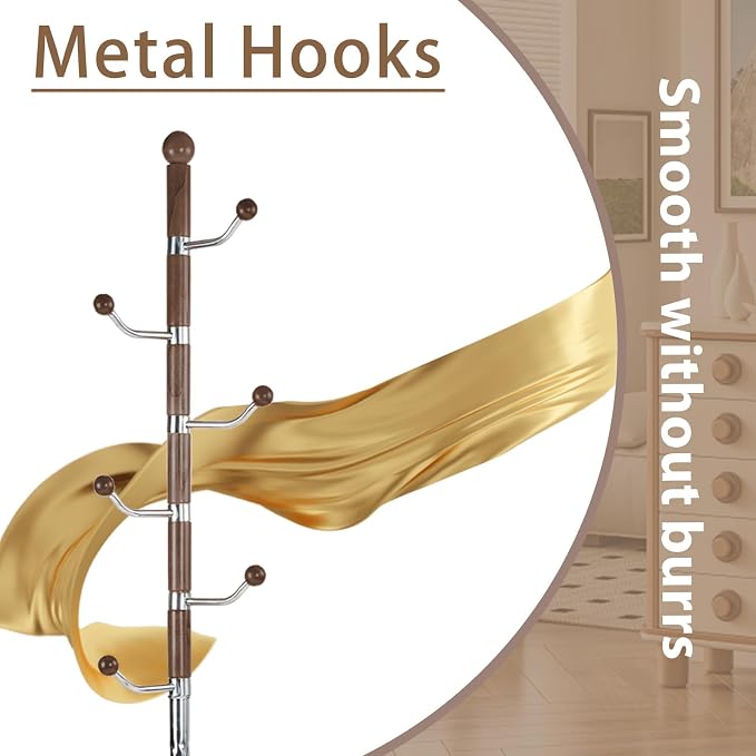 Solid Wooden Coat Rack Stand, Coat Racks Freestanding - Image 3