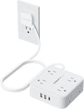 TESSAN Flat Plug Extension Cord, 5 Ft Surge Protector Power Strip by TESSAN