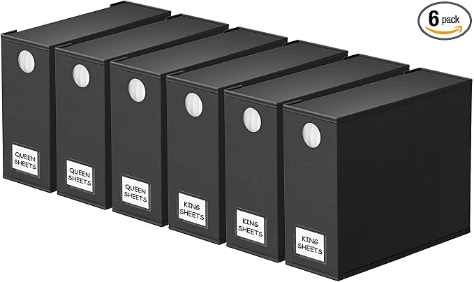 SpaceAid 6 Pack Bed Sheet Organizer and Storage, Foldable Sheet Organizer by SpaceAid