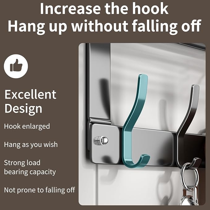 Over The Door Hooks Organizer, Coat Rack Over The Door Storage Hanger Towel Rack - Image 2