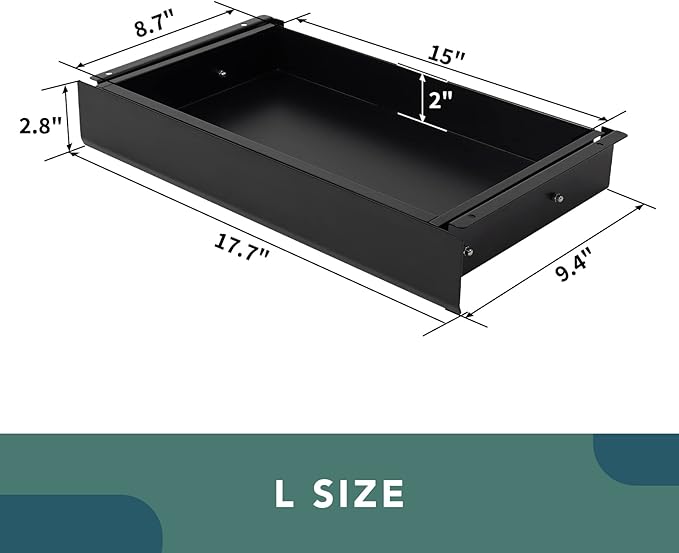FLEXISPOT Under Desk Pull-Out Drawer Standing Desk Storage Organizer, Sliding - Image 2