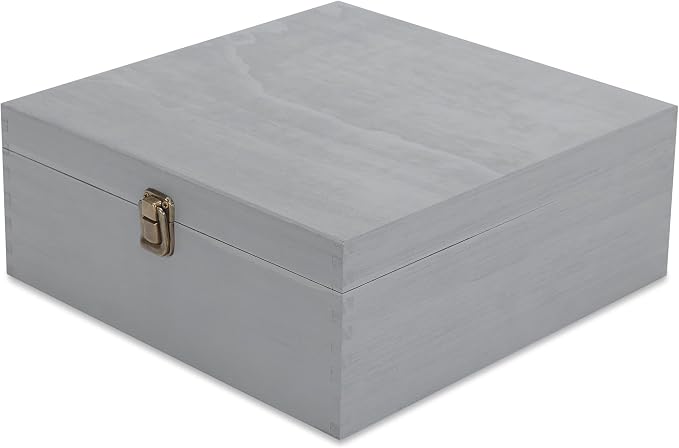 makerflo Large Grey Pine Wood Memory Box - Image 5