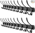 Coat Rack Wall Mount with 10 Tri Hooks, Stainless Steel 32 Inch – Black Matte by SAYONEYES