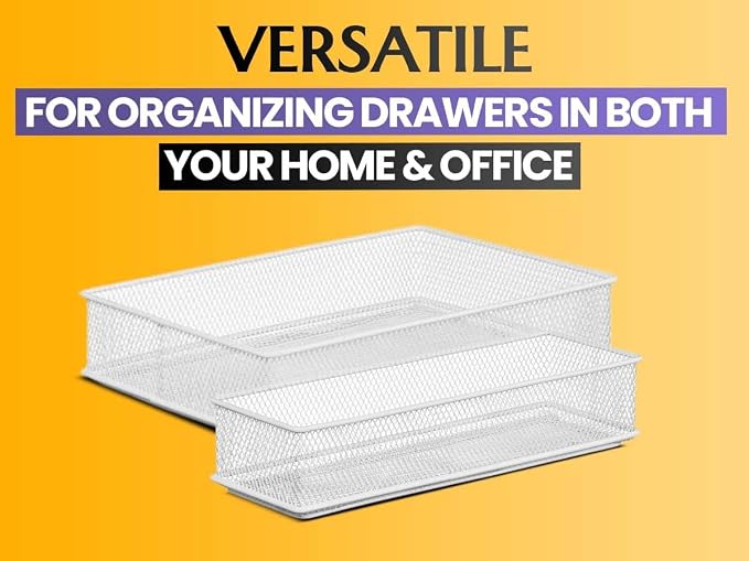 YBM HOME Silver Mesh Drawer Cabinet and or Shelf Organizer Bins, School Supply - Image 5