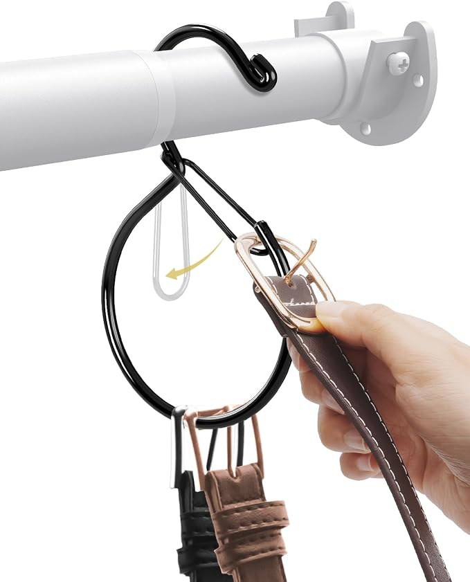 6 Pack Belt Hanger, Tie Hanger & Belt Organizer, Waterproof Belt Hanger - Image 2