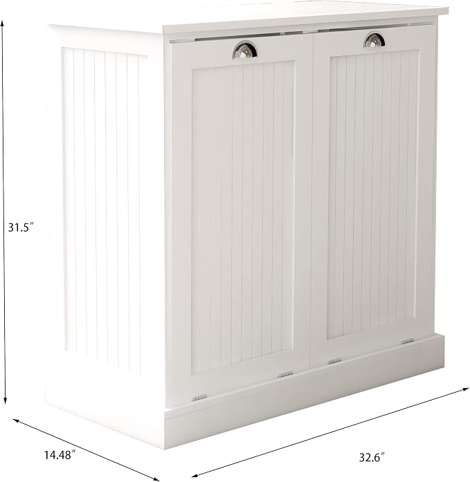 Tilt Out Laundry Hamper with Removable Basket, Hidden Laundry Hamper, Wood - Image 3