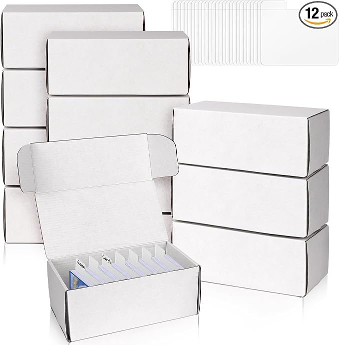 Trading Card Storage Box with Dividers, 12 Pack • 400 Count Bulk Card by VOKOY