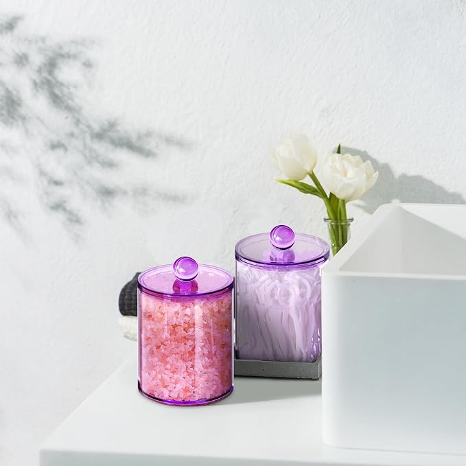 6 Pack Qtip Holder, Canister Apothecary Jar Set, Bathroom Jars - Image 6