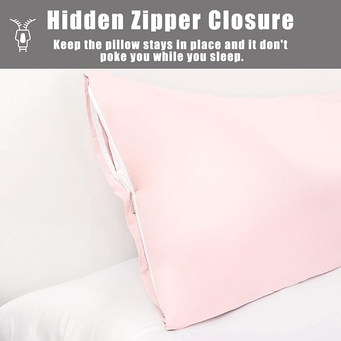 Body Pillow Cases Cover, Bamboo Rayon Pink Body Pillowcases - Image 5