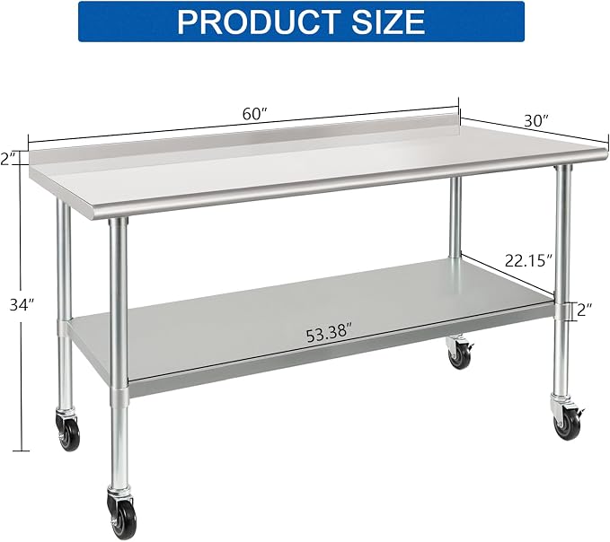 HARDURA Stainless Steel Table 30 x 60 Inches - Image 2