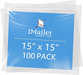 iMailer- 15" x 15" 100 Pack- 2 Mil Resealable Zip Bags- Clear Plastic Bags by iMailer