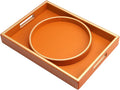 SANZIE Leather Tray Desktop Storage Organizer Premium Serving Tray Decorative by SANZIE