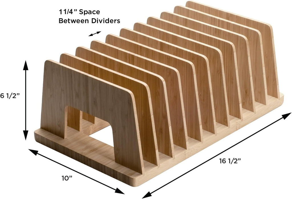 Bamboo Device Organizer for Smartphones, Tablets and Laptops, 10 Slots