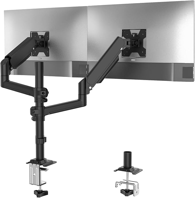 WALI Dual Monitor Mount, 13-32 Inch Adjustable Spring Dual Monitor Arm by WALI